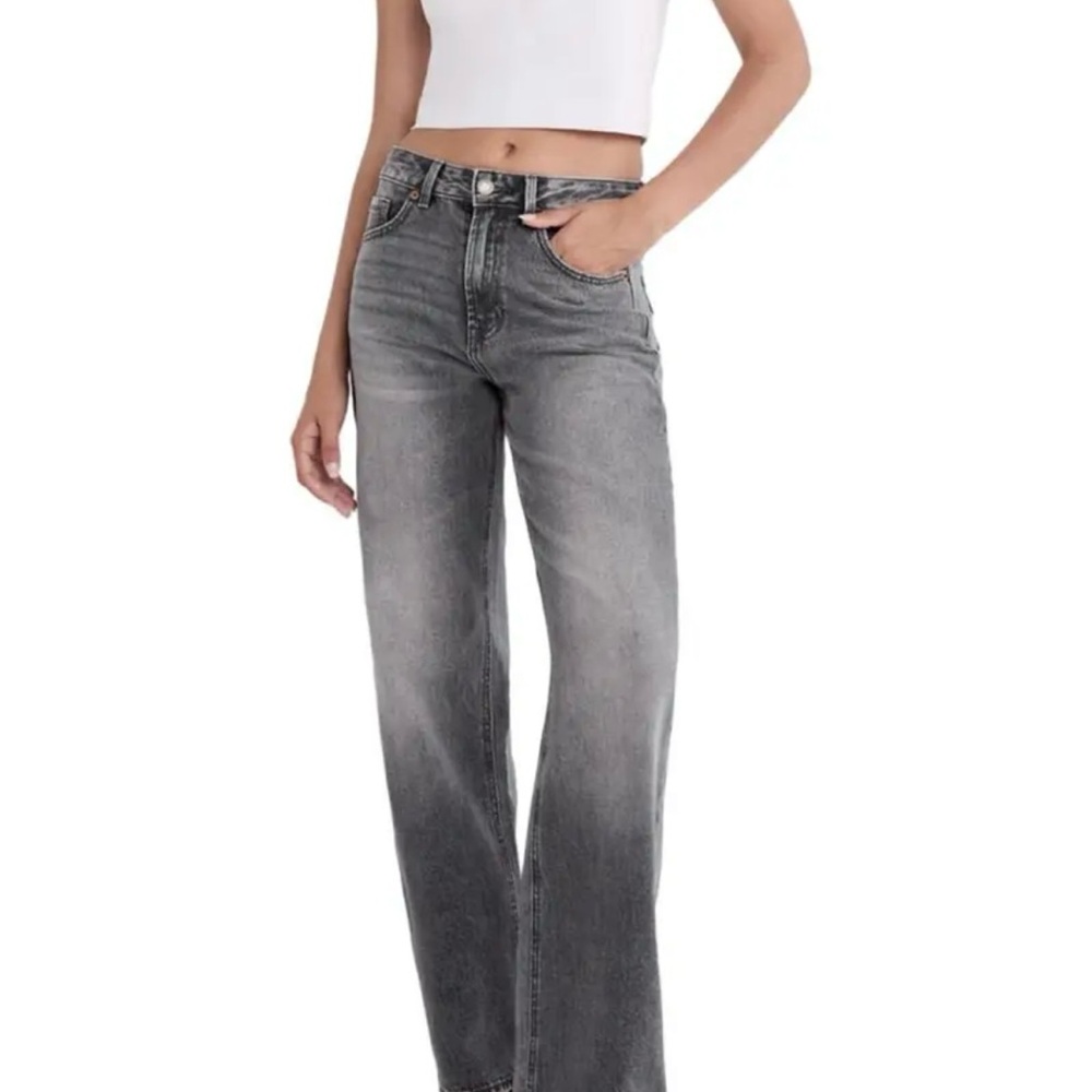 Women's Gray Wide Leg Jeans